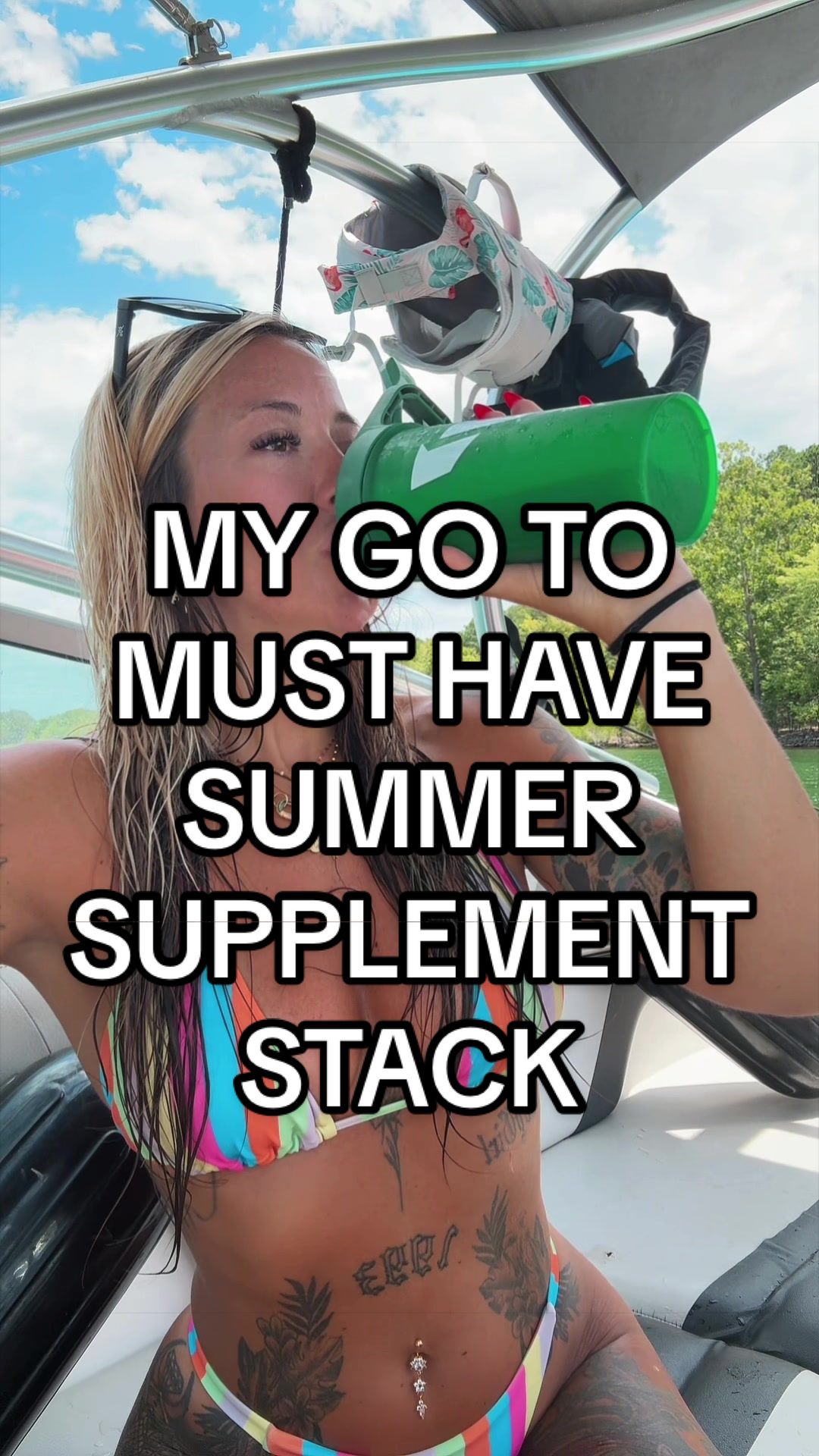 TikTok post by @jordynmichelle04 for 1st Phorm. Caption reads: [...] #clearprotein #summertime @1st Phorm.