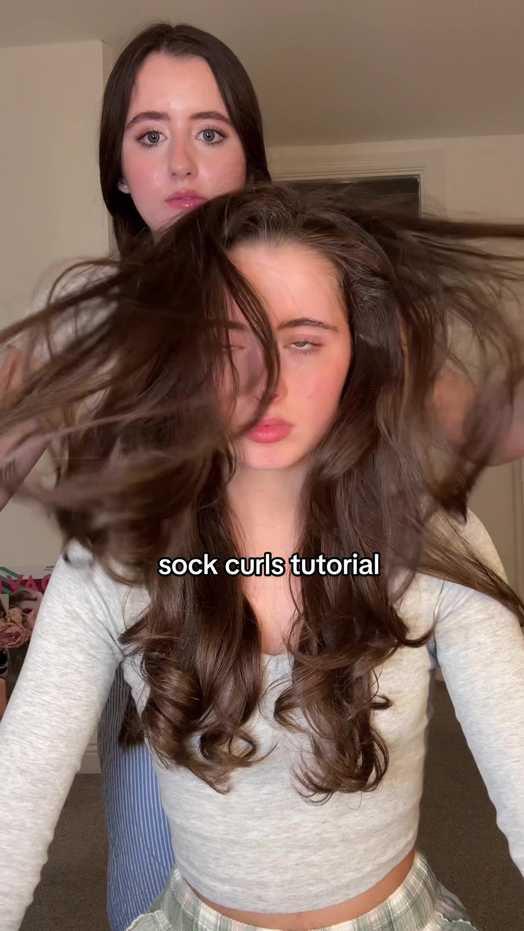 TikTok post by @itsmemariestephanie for Mark Hill Hair. Caption reads: [...] heatless curls! Use MARIE15 for 15% off....