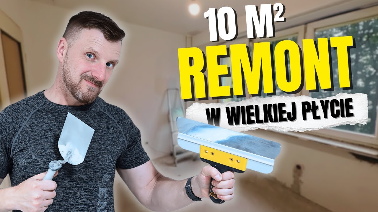 YouTube post by @mariobudowlaniec for Allegro. Caption reads: We will transform a ruined room from the communist....