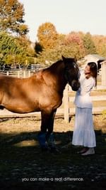 Instagram post by @adriannabach for IMG Models. Caption reads: The Horse Whisperer. 🐎 Click our bio link to....