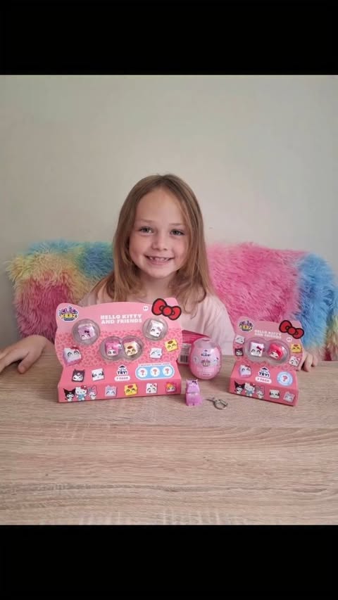 Instagram post by @betsy_reuben_stanley for Smyths Toys Superstores. Caption reads: Hello Kitty Clickeez!! 🩷 Ad Betsy was VERY happy....
