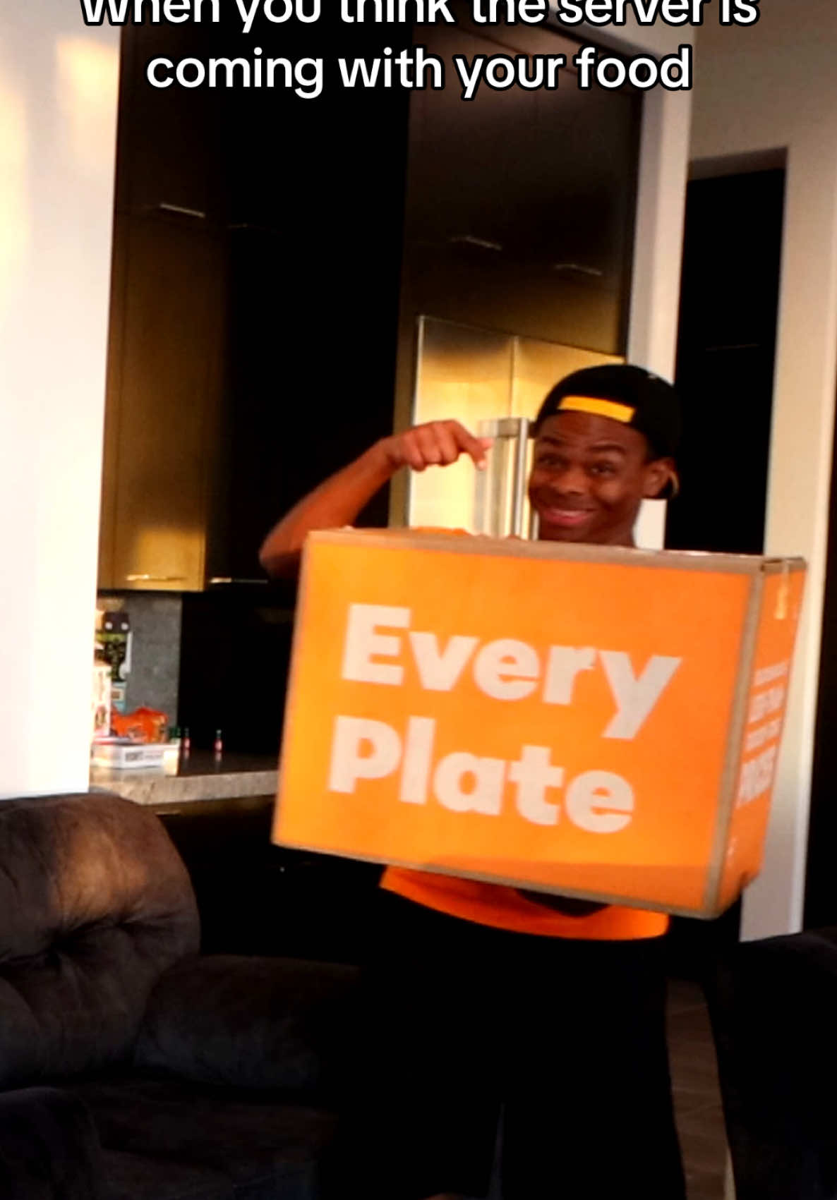 TikTok post by @dangmattsmith for EveryPlate. Caption reads: Don’t ever have to wonder where your food is.....