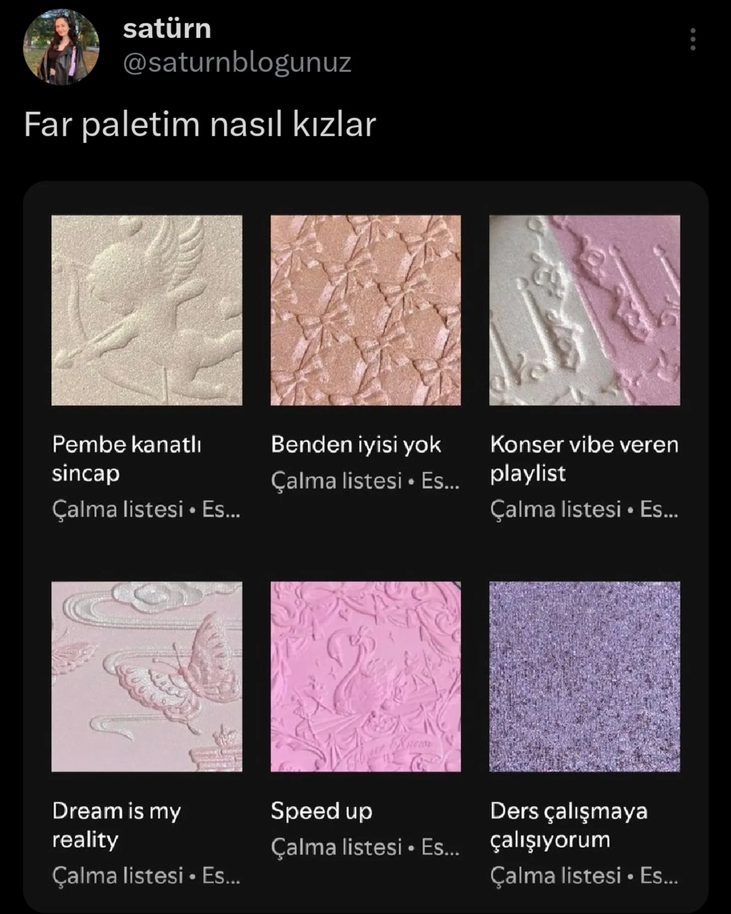 Instagram post by @saturnblogunuz for Makeup Revolution. Caption reads: Kullanıcı adlarınızı yorumlara bırakın....