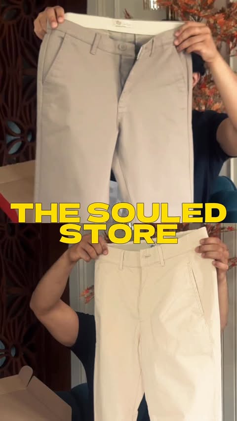 Instagram post by @hridayygupta for The Souled Store. Caption reads: [...] think I’d find easy pants from The Souled....