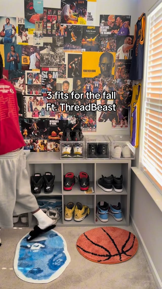 Instagram post by @k_.lub for ThreadBeast. Caption reads: 3 fits for the fall🍁 ft. @threadbeast.