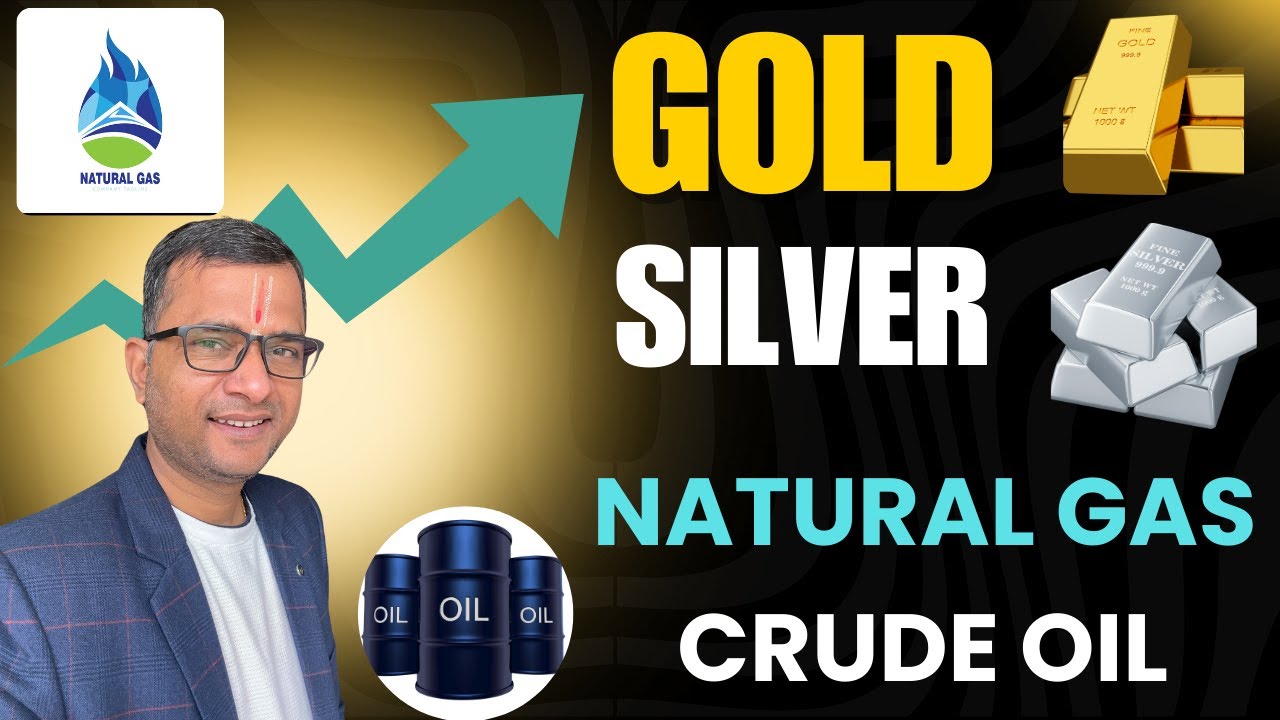 YouTube post by @FundGuruji for CoinDCX. Caption reads: Crude Oil, Natural Gas, Gold & Silver Analysis for....