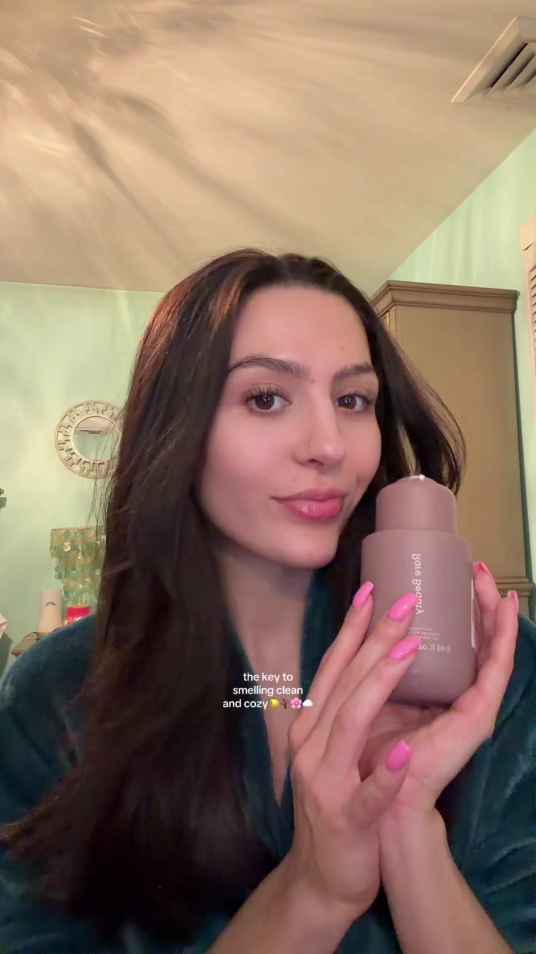 TikTok post by an influencer for Rare Beauty. Caption reads: @Rare Beauty find comfort hydrating body [...].