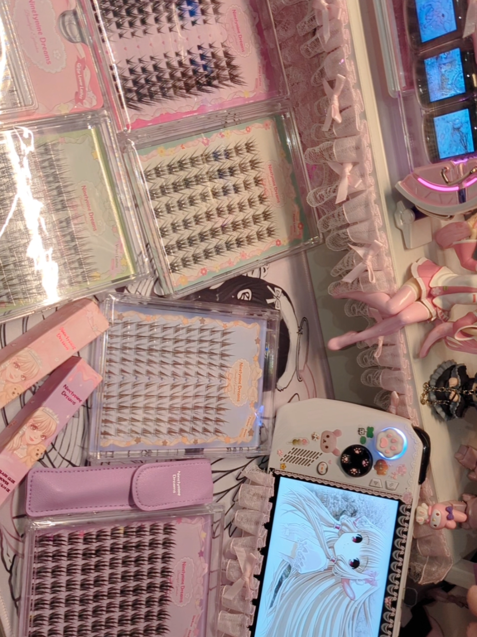 TikTok post by @himegotchi for Ninetynine Dreams. Caption reads: [...] and this mystery lash box by....