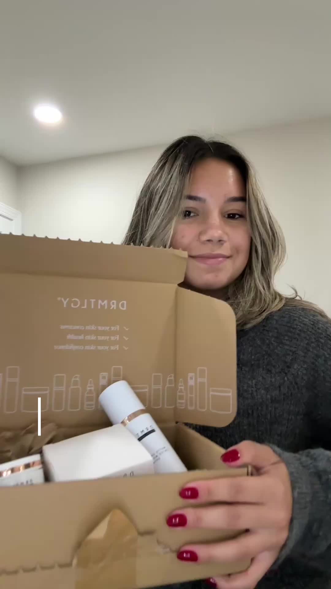 TikTok post by @luiza_744 for DRMTLGY. Caption reads: get ready with me: skincare edition  @DRMTLGY....