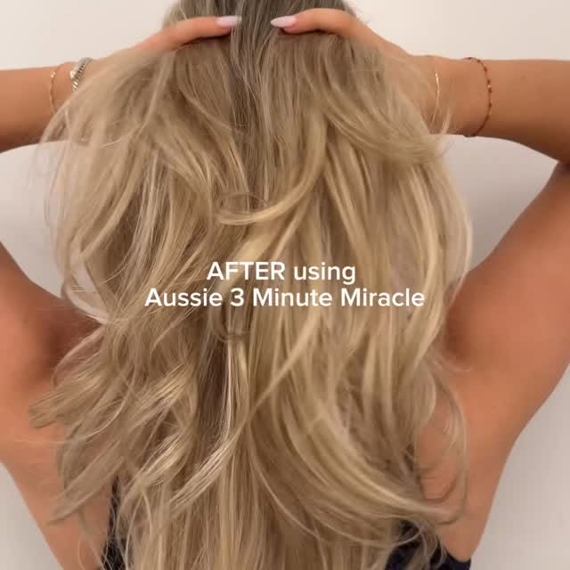 Instagram post by @rachellldaguanno for Aussie Haircare. Caption reads: My hair has never been so healthy 🥹 @aussie #ad....