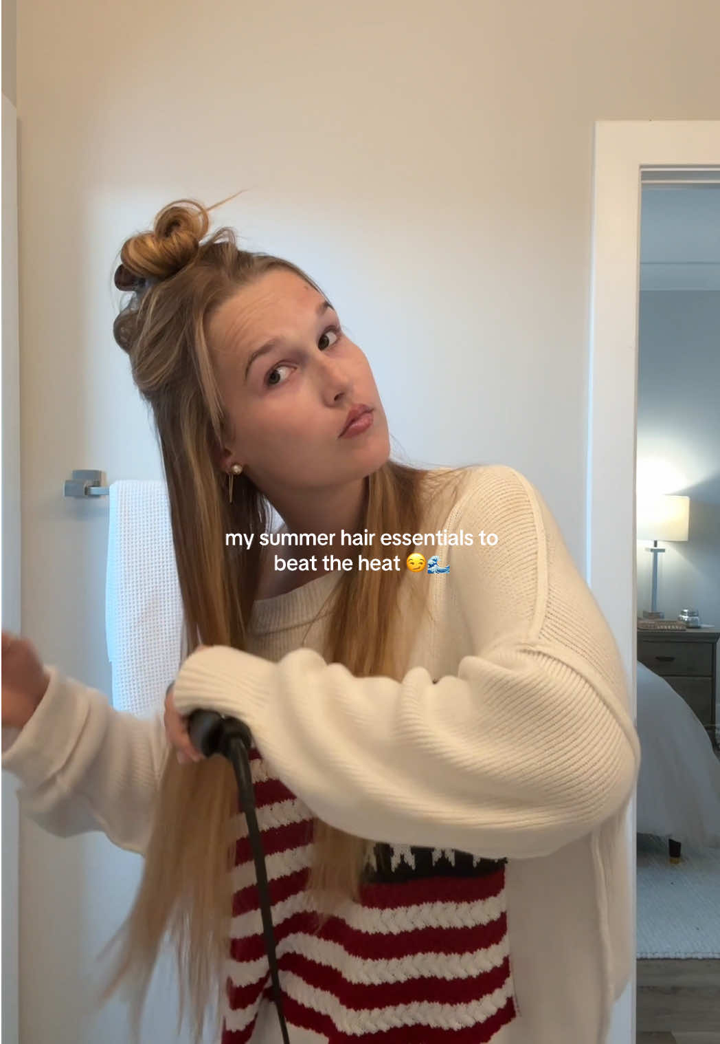 TikTok post by @povbrookewyatt for Raw Sugar Living. Caption reads: POV: your hair needs a summer glow up 😏☀️ @Raw....