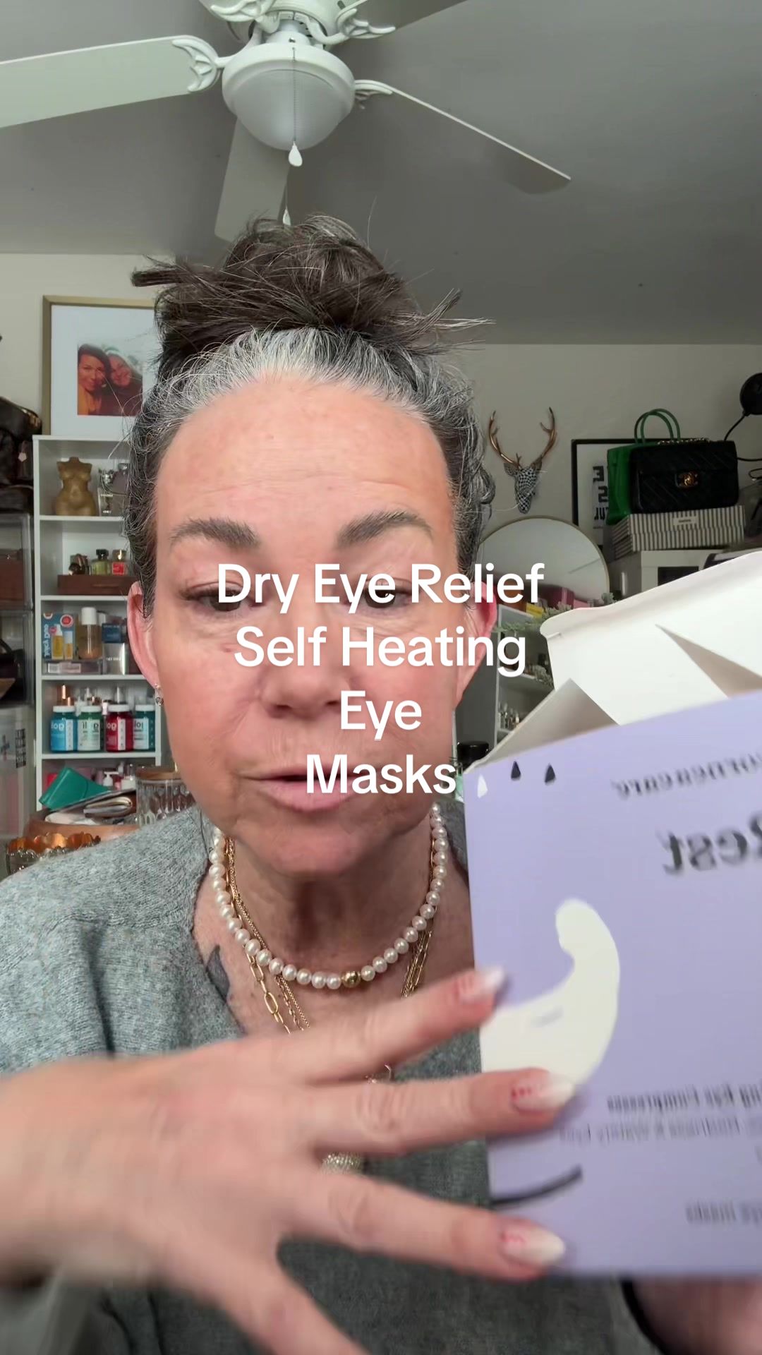 TikTok post by @aestheticaleestyles for CorneaCare. Caption reads: @CorneaCare self heating eye masks for dry eyes....