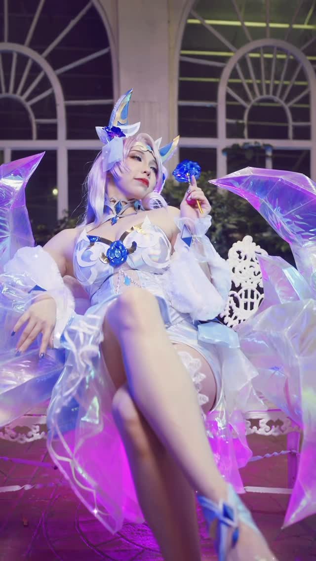 Instagram post by @kitzcua_ for Riot Games. Caption reads: My Crystal Rose Ahri is ready to steal hearts…....