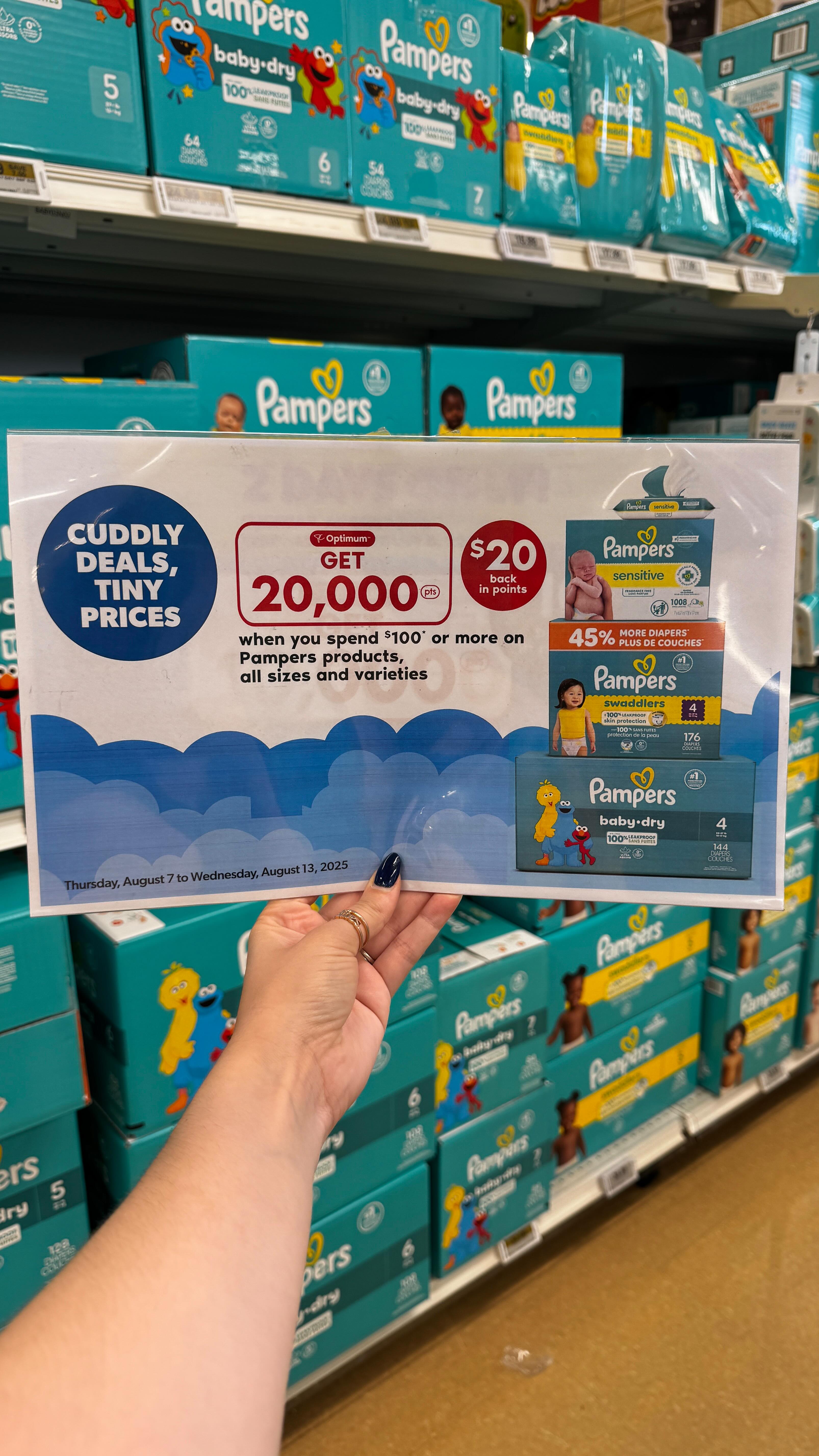 Instagram post by @livingonaloonie for All Good. Caption reads: #ad | PAMPERS SALE ALERT 🚨
 
Spend $100 on....
