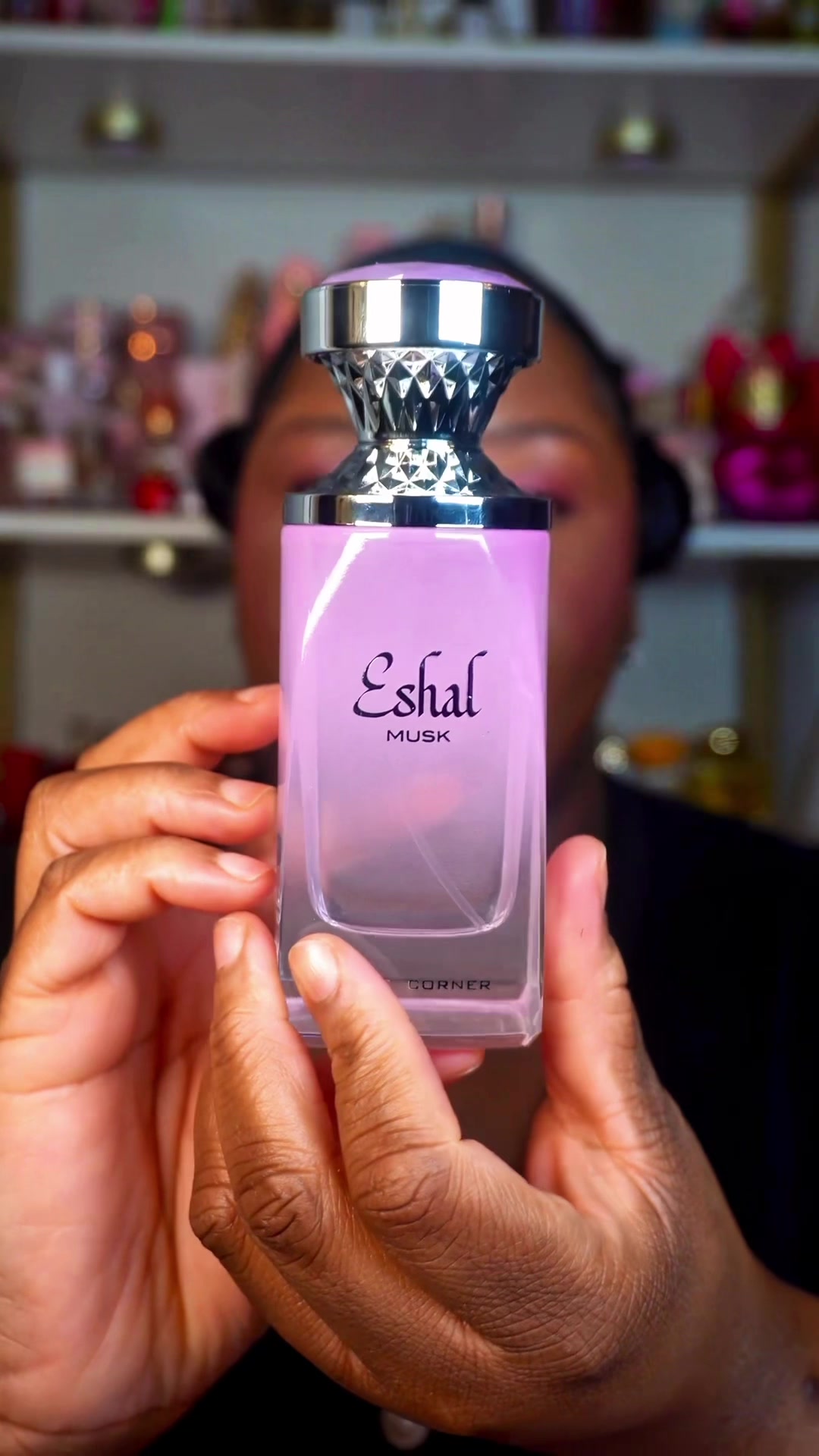 TikTok post by @charnelep for Paris Corner Perfumes. Caption reads: Eshal Musk is coming out SOON!!! She will be....