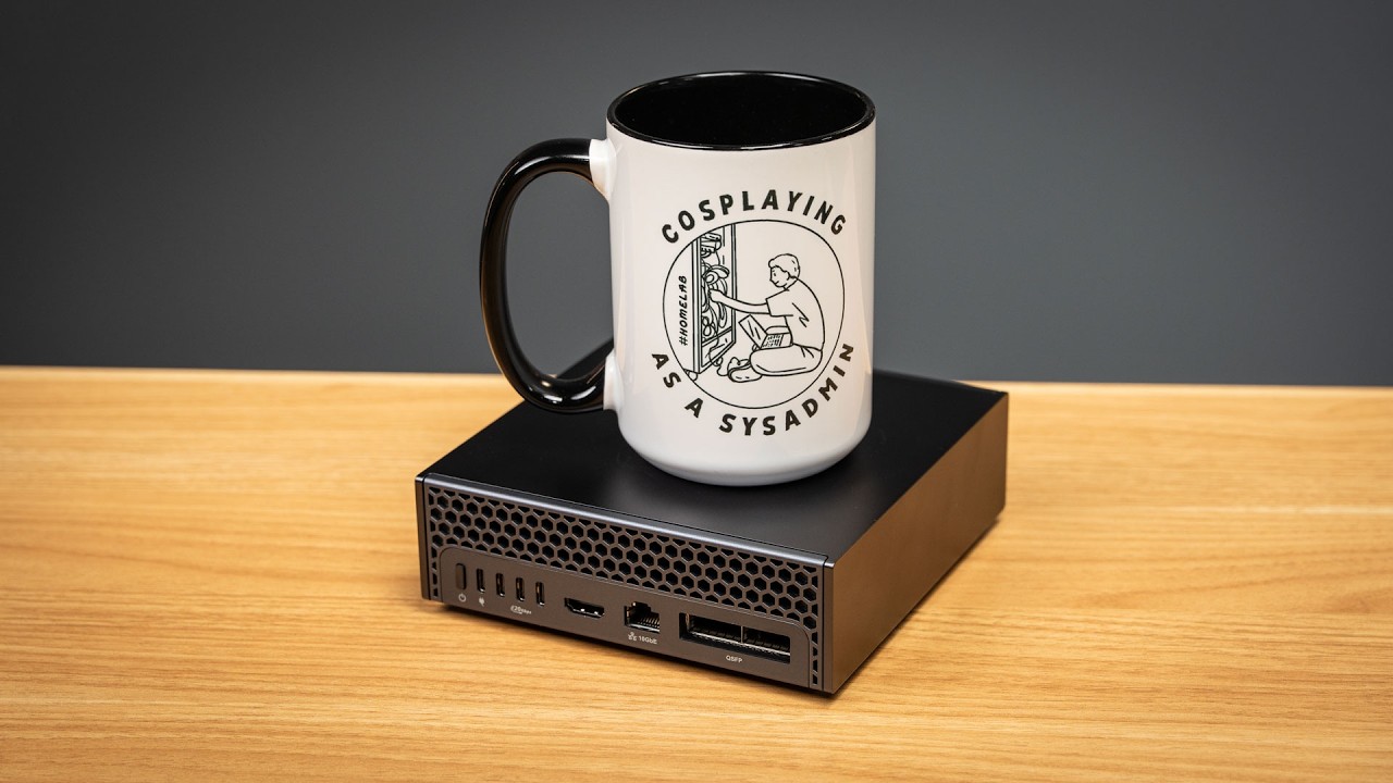 YouTube post by @JeffGeerling for NVIDIA. Caption reads: A tiny AI supercomputer for your desk.