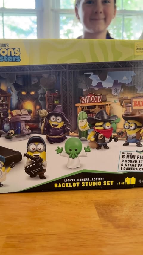 Instagram post by @summersmom2014 for Moose Toys. Caption reads: [...] after it’s out of the box! @minions....