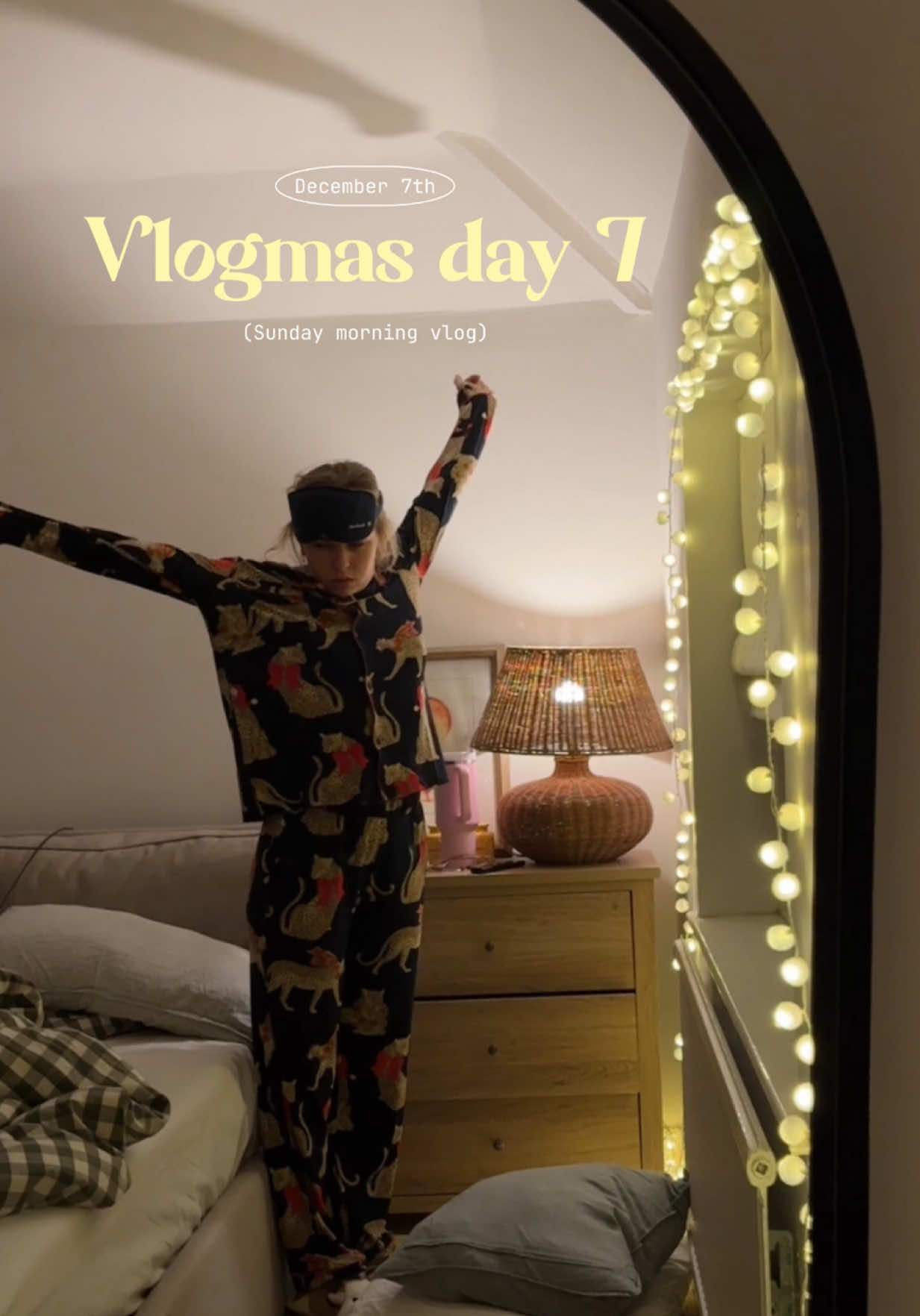 TikTok post by @lemonsandlucy for Chelsea Peers. Caption reads: December mornings in @Chelsea Peers pyjamas ♥️....