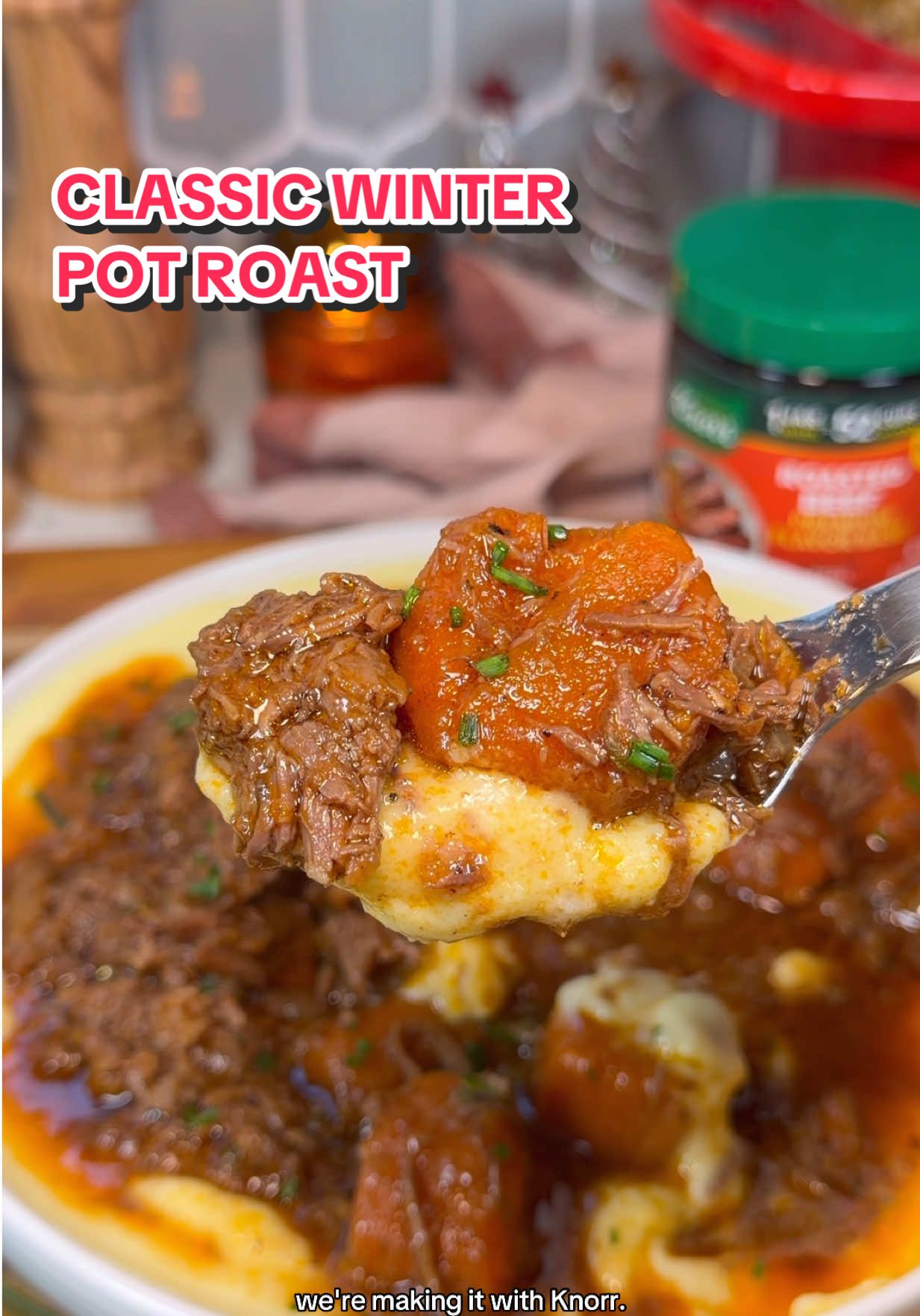 TikTok post by @heresyourbite for Knorr. Caption reads: Classic Winter Pot Roast❤️ Not sure how I’ve made....