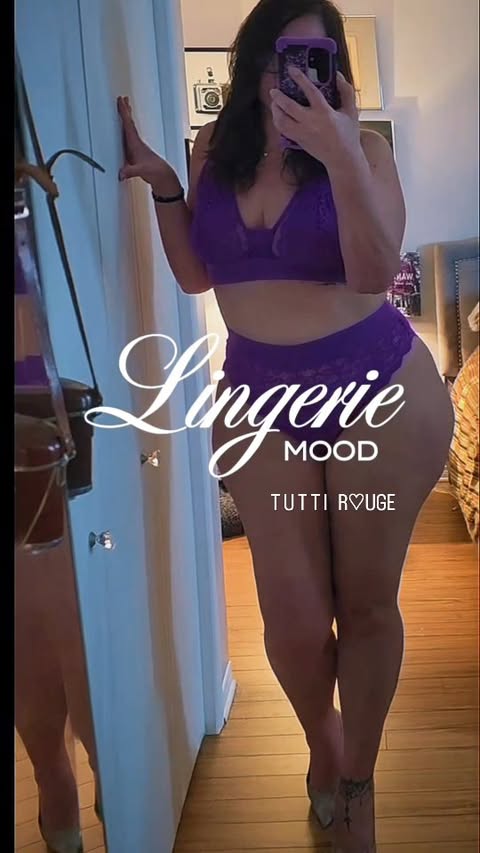 Instagram post by @roumelpenny for Tutti Rouge. Caption reads: [...] make me feel like this… 💜😮‍🔥 but....