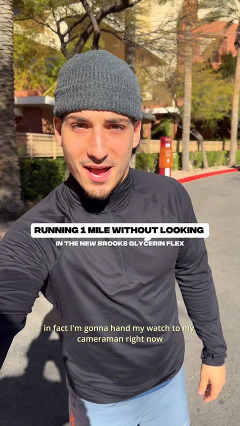 Instagram post by @matt_zelaya for Brooks Running. Caption reads: [...] MILE CHALLENGE WITHOUT A WATCH IN MY....