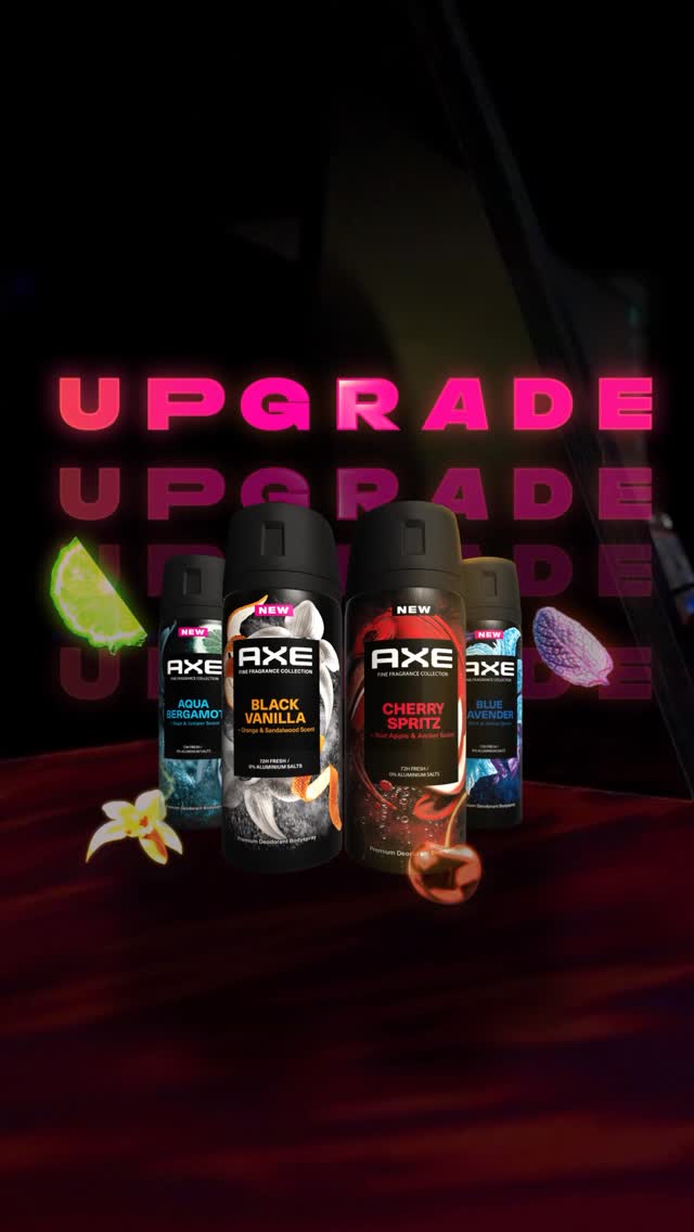 Instagram post by @bibizumot for AXE. Caption reads: Bringing fine fragrances to elevate your game,....