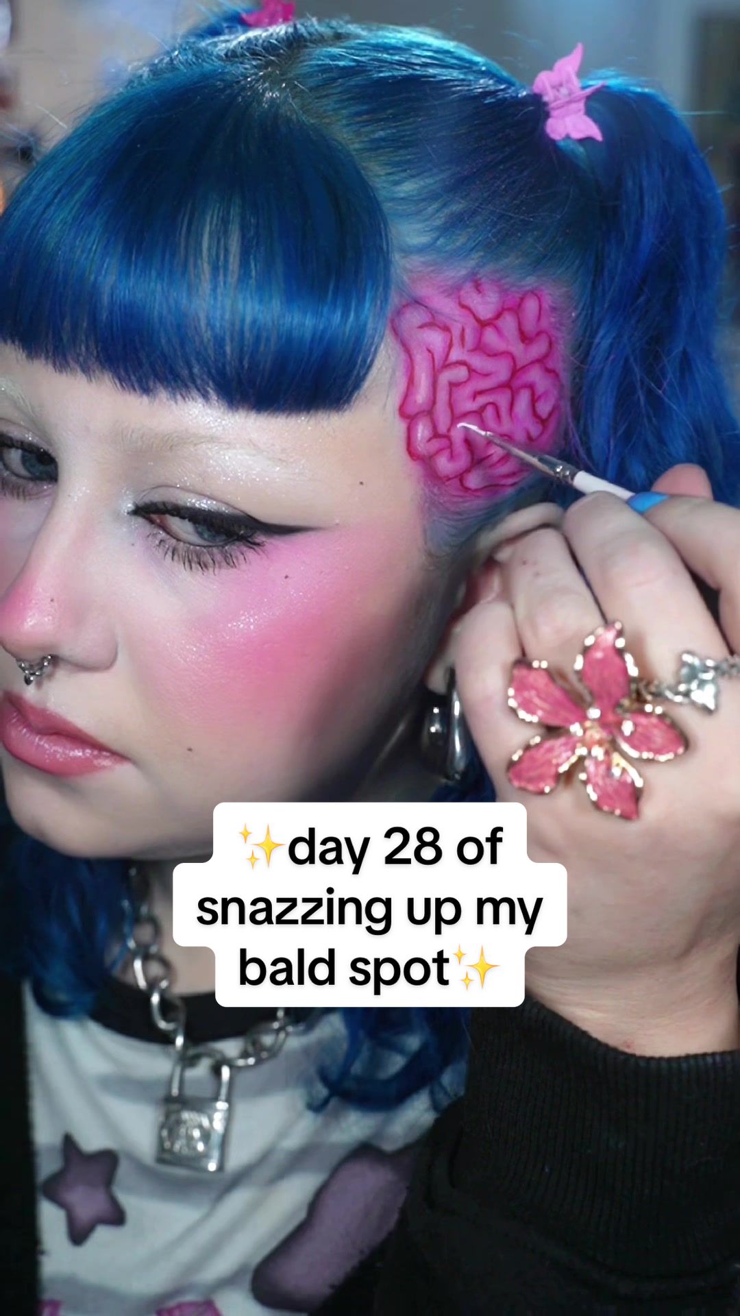 TikTok post by @pippabarnes for Mehron Makeup. Caption reads: [...] highly requested so i hope i did it justice!....