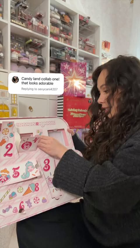 Instagram post by @morganturnermakeup for Beauty Creations Cosmetics. Caption reads: ADVENT CALENDAR UNDER $30!! Candy Land x Beauty....