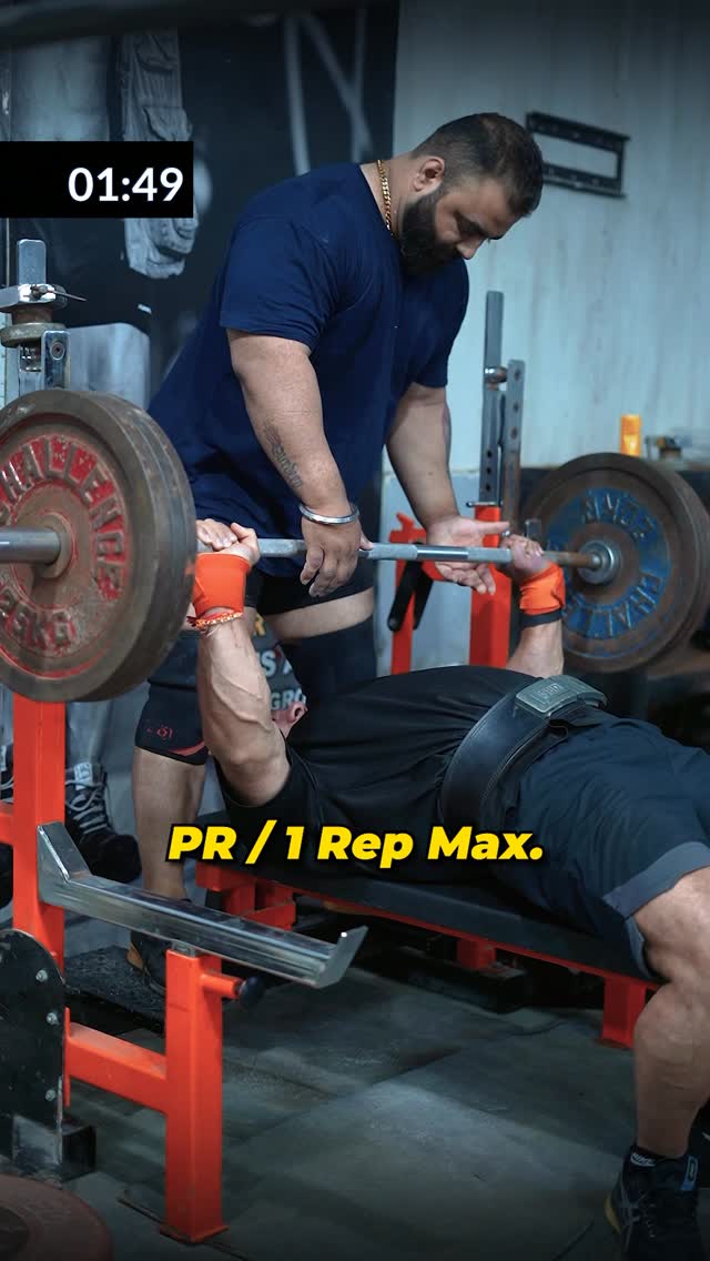 Instagram post by @mrmukeshgahlot for Alpino. Caption reads: Where to stop, while doing your 1 Rep Max or PR....