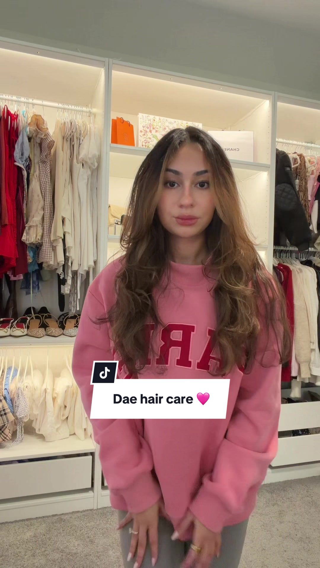 TikTok post by @mari.mcke for Dae Hair. Caption reads: gifted by Dae Hair 🩷🥹 I’m so happy I got to try....