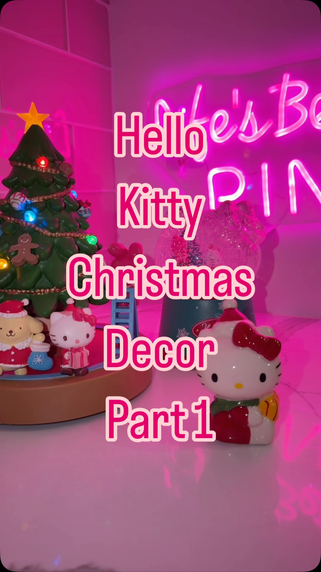 Instagram post by @lifesbetterwithkat for Hello Kitty. Caption reads: Hello kitty & Christmas just go together so well....