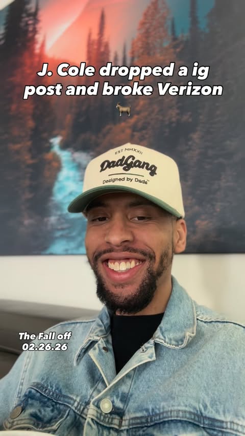 Instagram post by @the_sixthman_ for Verizon. Caption reads: The Fall Off drops 02.06.26 @realcoleworld....