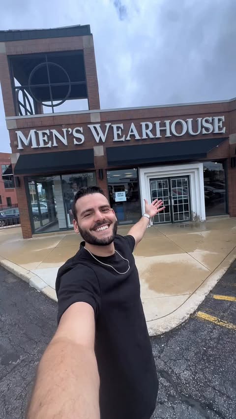 Instagram post by @bradvarsity for Men’s Wearhouse. Caption reads: Flashback to when Men’s Wearhouse had your boy....
