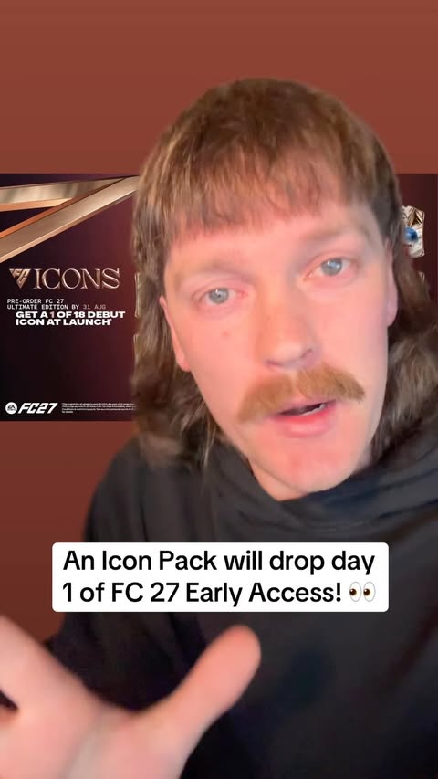 Instagram post by @theredcapsicum75 for EA SPORTS FC. Caption reads: EA are dropping an Icon Pack Day One of EARLY....