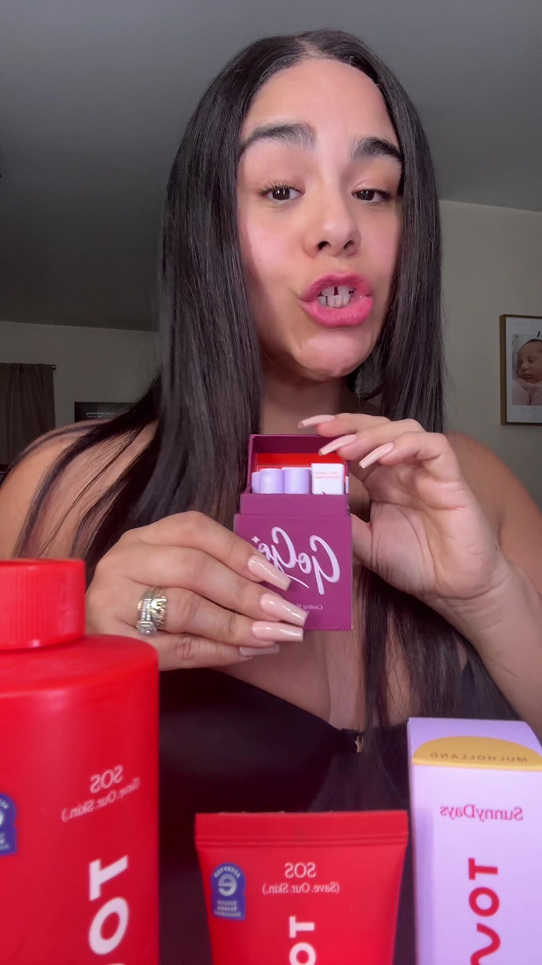 TikTok post by @jessmarigarcia for Tower 28 Beauty. Caption reads: Merry Christmas you filthy and animals 🎄 thank....