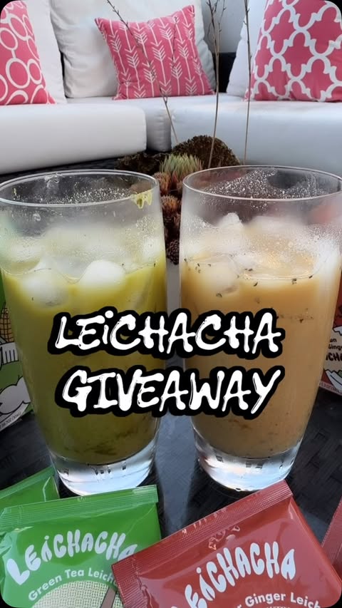 Instagram post by @_losangelily for Try The World. Caption reads: 🚨🚨🚨GIVEAWAY CLOSED 🚨🚨🚨 💚🍵💚 LEiCHACHA....