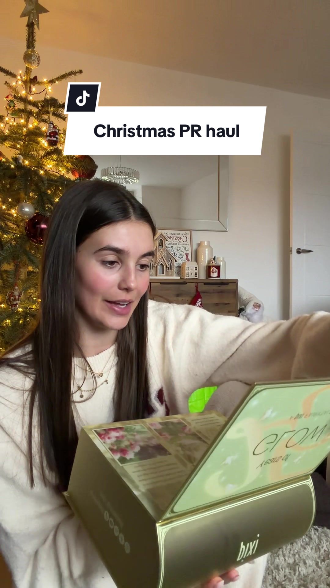TikTok post by @__natalietaylor for Pixi Beauty. Caption reads: [...] starting off with a dream package!🥹🤍 Tysm....