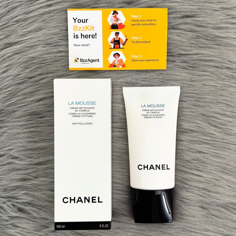 Instagram post by @es_the_tester_n_reviewer for BzzAgent. Caption reads: A huge thank you to @bzzagent and @chanel.beauty....