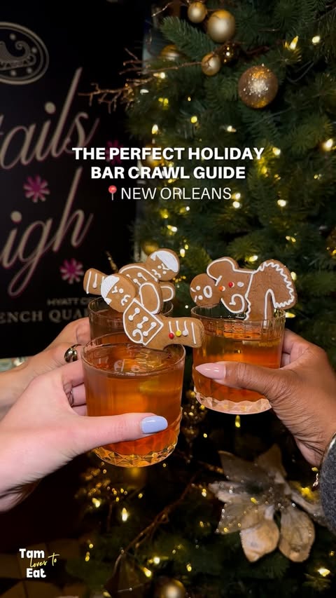 Instagram post by @tamlovestoeat for Visit New Orleans. Caption reads: [𝐂𝐎𝐌𝐌𝐄𝐍𝐓 + 𝐒𝐇𝐀𝐑𝐄] Your Perfect Holiday....