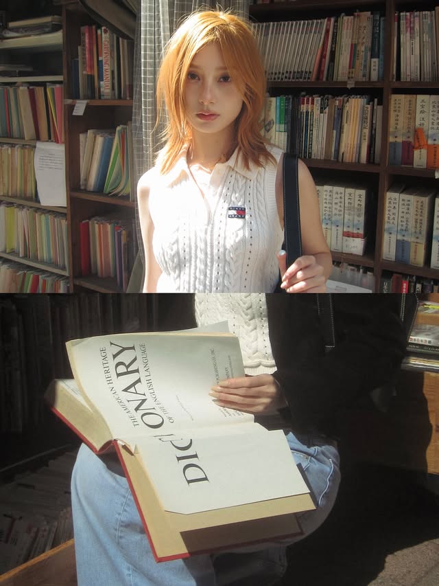 Instagram post by @momoka_nanbu for Tommy Jeans. Caption reads: ㅤㅤㅤㅤㅤㅤㅤㅤㅤㅤㅤㅤㅤ Silent Thoughts @tommyjeans 📕 ܀ꕤ୭*....