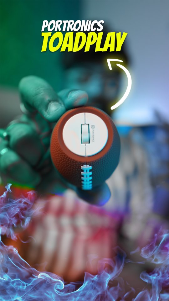 Instagram post by @oyesamrat for Portronics. Caption reads: [...] or gaming setup with the all-new Portronics....