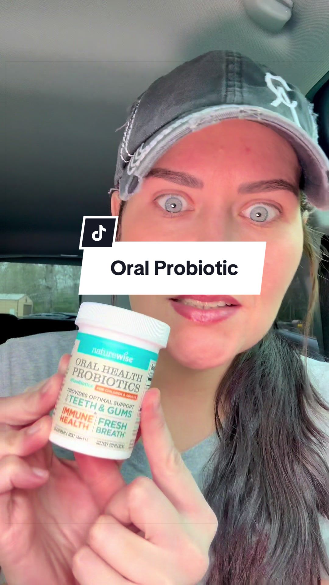 TikTok post by @laceylikestotravel for NatureWise. Caption reads: [...] your mouth. #oralhygiene #freshbreath....