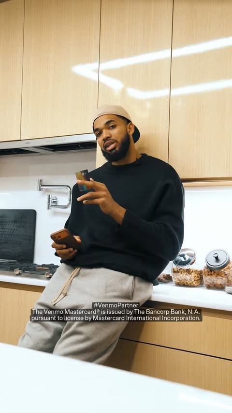 Instagram post by @karltowns for Venmo. Caption reads: Cash back on chicken parm? Yes please. Join Venmo....