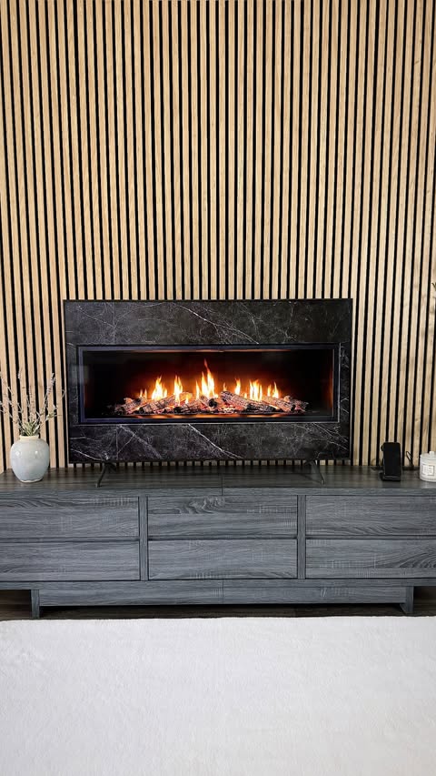 Instagram post by @khrystynapolek for YITAHOME. Caption reads: Tv stand @yitahome.us 🔥🩶 [...].