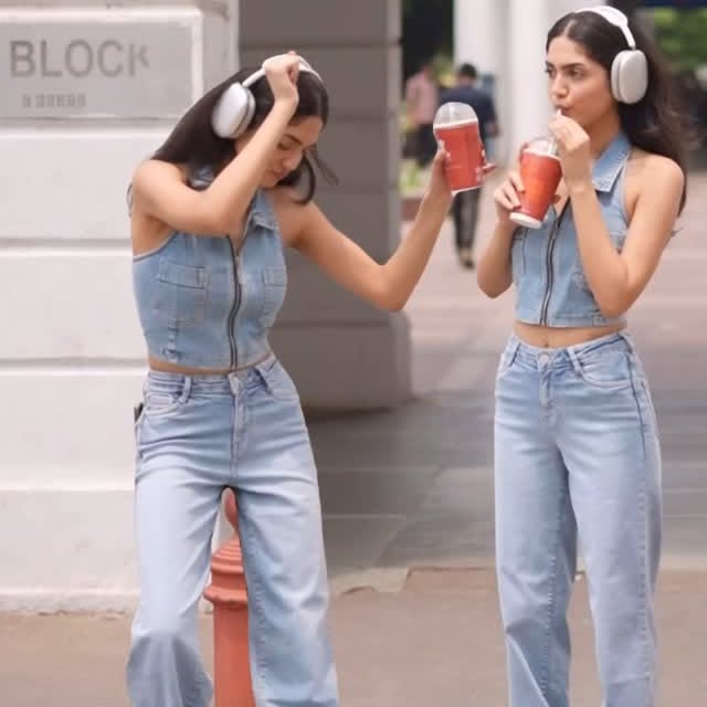Instagram post by @khushichawlaa for Lifestyle Stores. Caption reads: Sidewalks? My runway 💅🏼

Living in @kraus_jeans....