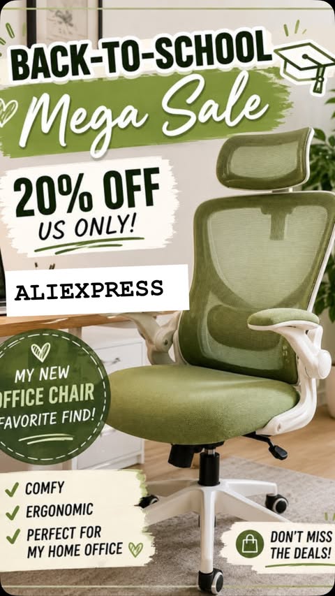 Instagram post by @explorewithhes for AliExpress. Caption reads: [...] been loving this office chair from....