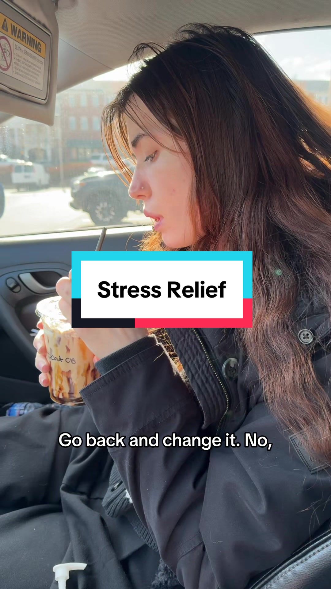 TikTok post by @glowkatrx for drinknello. Caption reads: The perfect mocktail that helps me with stress!....