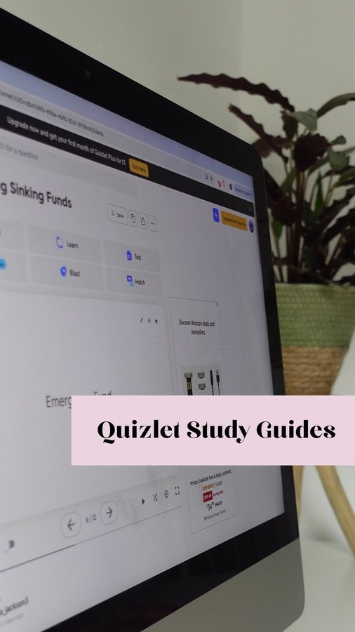 Instagram post by @savingmoneybish for Quizlet. Caption reads: ad | Building up your financial literacy is the....