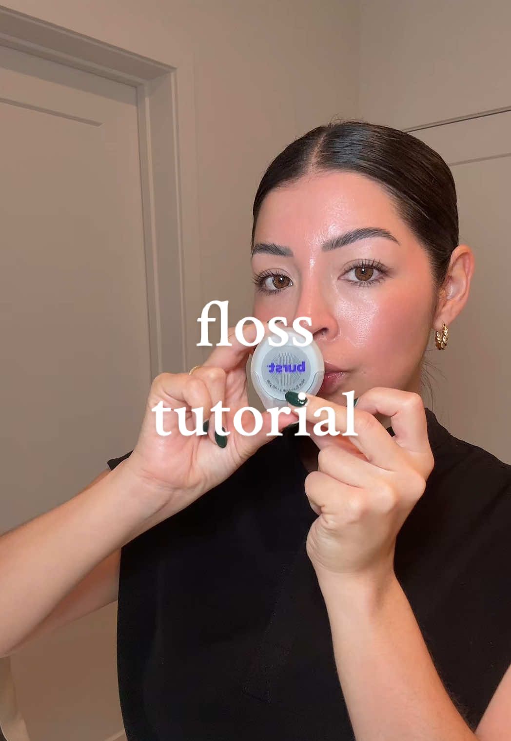 TikTok post by @drkenialeon for Burst Oral Care. Caption reads: proof that your gums don’t have to bleed when you....