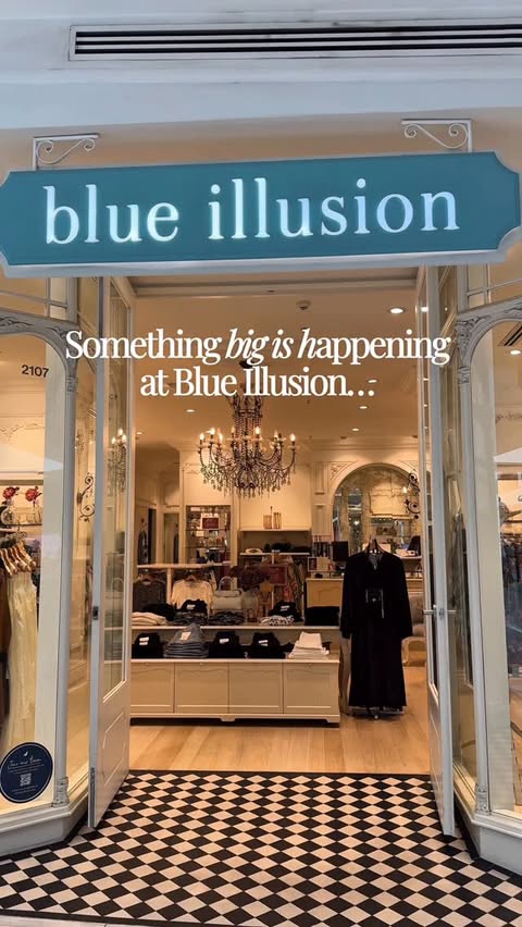 Instagram post by @fashionista_in_suburbia for Blue Illusion. Caption reads: Not a rebrand. A revolution. Blue Illusion enters....